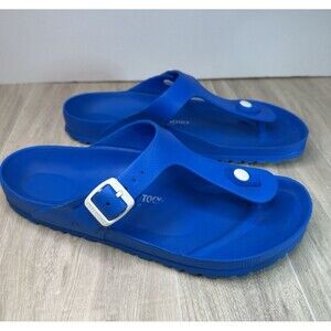 Birkenstock Sandals Womens 10 Mens 8 Gizeh Eva Rubber Royal Blue Thong Flip Flop